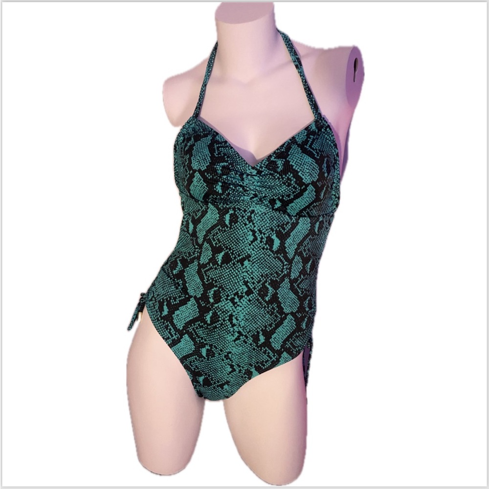Snake print one peice swimsuit